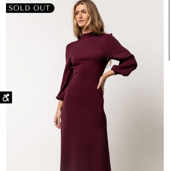 Bohme Demi Cut out Dress in Burgundy - Picture 1 of 6